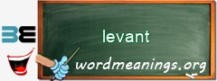 WordMeaning blackboard for levant